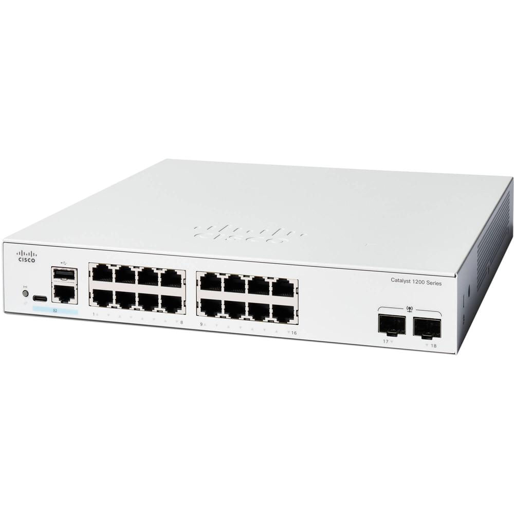 Cisco Catalyst C1200-16T-2G Switch Gestionado 16 Puertos Gigabit PoE+ con 2 Puertos SFP, C