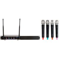 VocoPro Digital-Quad-500 Sistema de Micrófono Inalámbrico de Mano UHF de Cuatro Canales