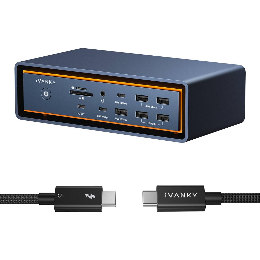 iVANKY FusionDock Max 2 - Dock Thunderbolt 5 para Mac M-Series con 3 Puertos Thunderbolt 5