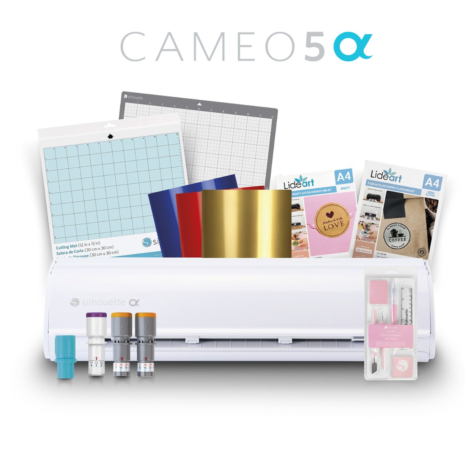 Combo Full Silhouette Cameo 5 Alpha Blanco y Cuchillas