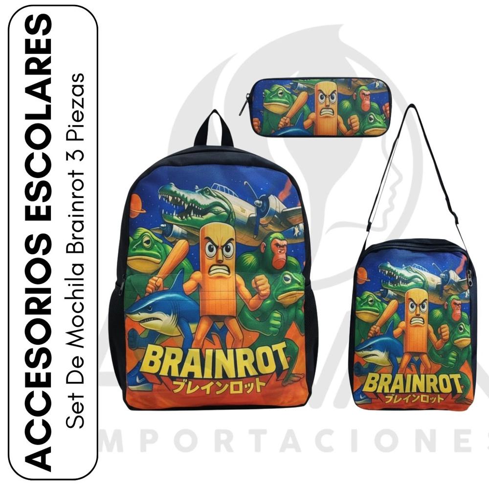 Set De Mochila Brainrot 3 Piezas