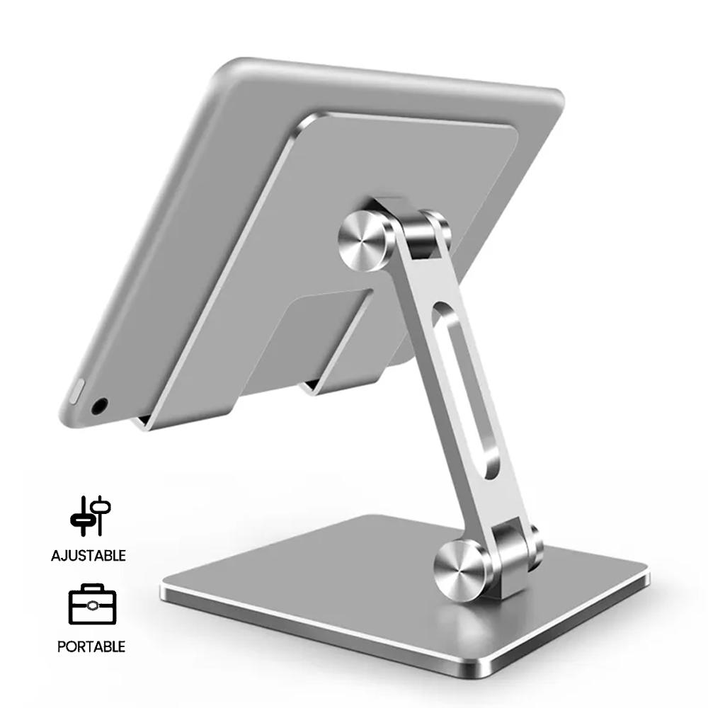 Soporte para Tablet S&T for Business HS221 Aluminio Ajustable Plegable para Celular y Tablet Silver