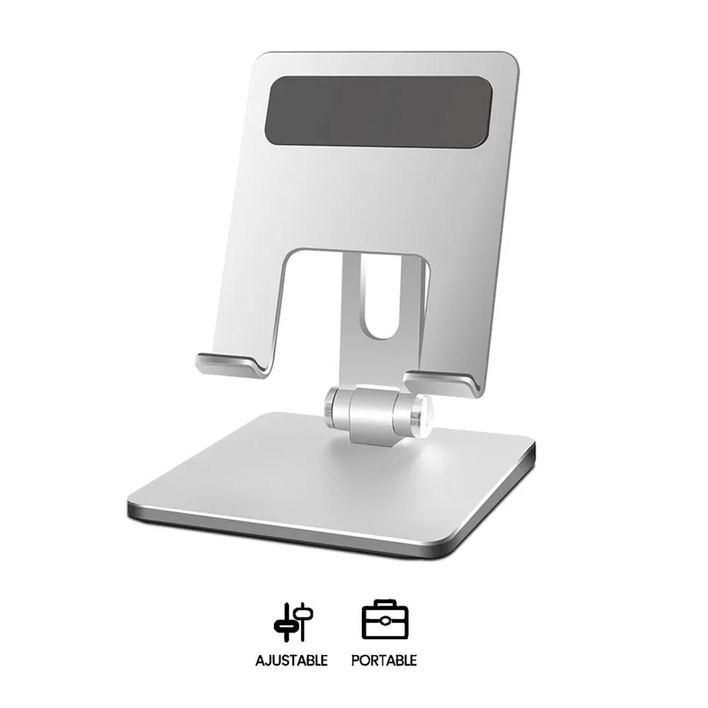 Soporte para Tablet Aluminio HS221S Ajustable Plegable para Celular 4 a 13 Pulgadas Silver