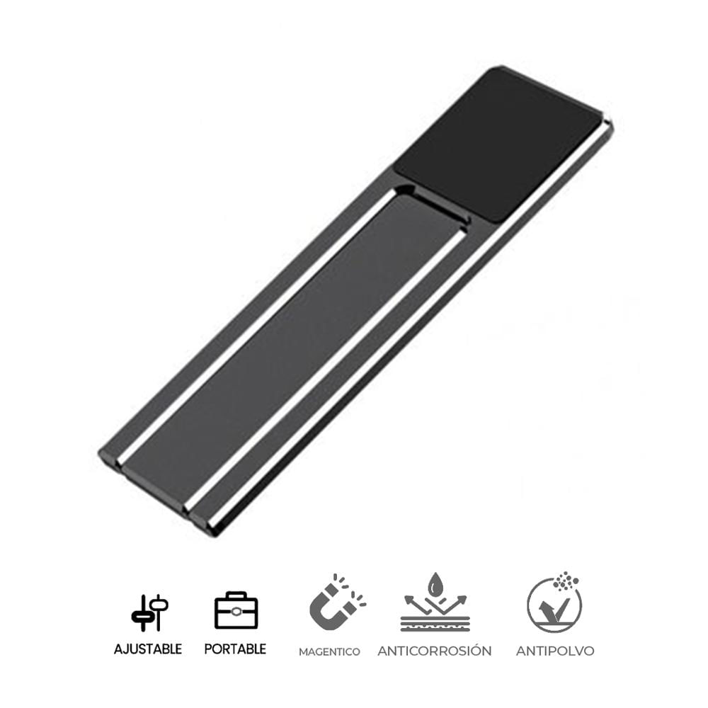 Soporte Magnético Celular para Laptop Corporativos HS608 Aluminio Ajustable Gris Oscuro