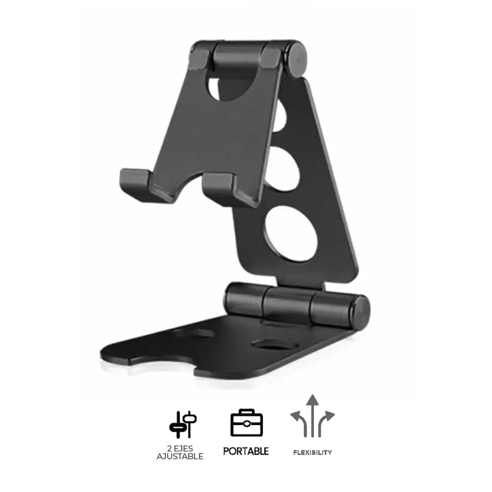 Soporte para Tablet y Celular S&T for Business HS213L Aluminio Ajustable Plegable Negro