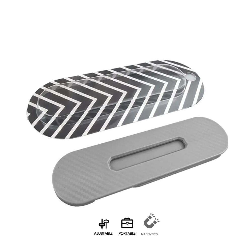 Soporte Magnético Celular para Laptop Corporativos HS219P ABS Ajustable Plegable Gris Claro