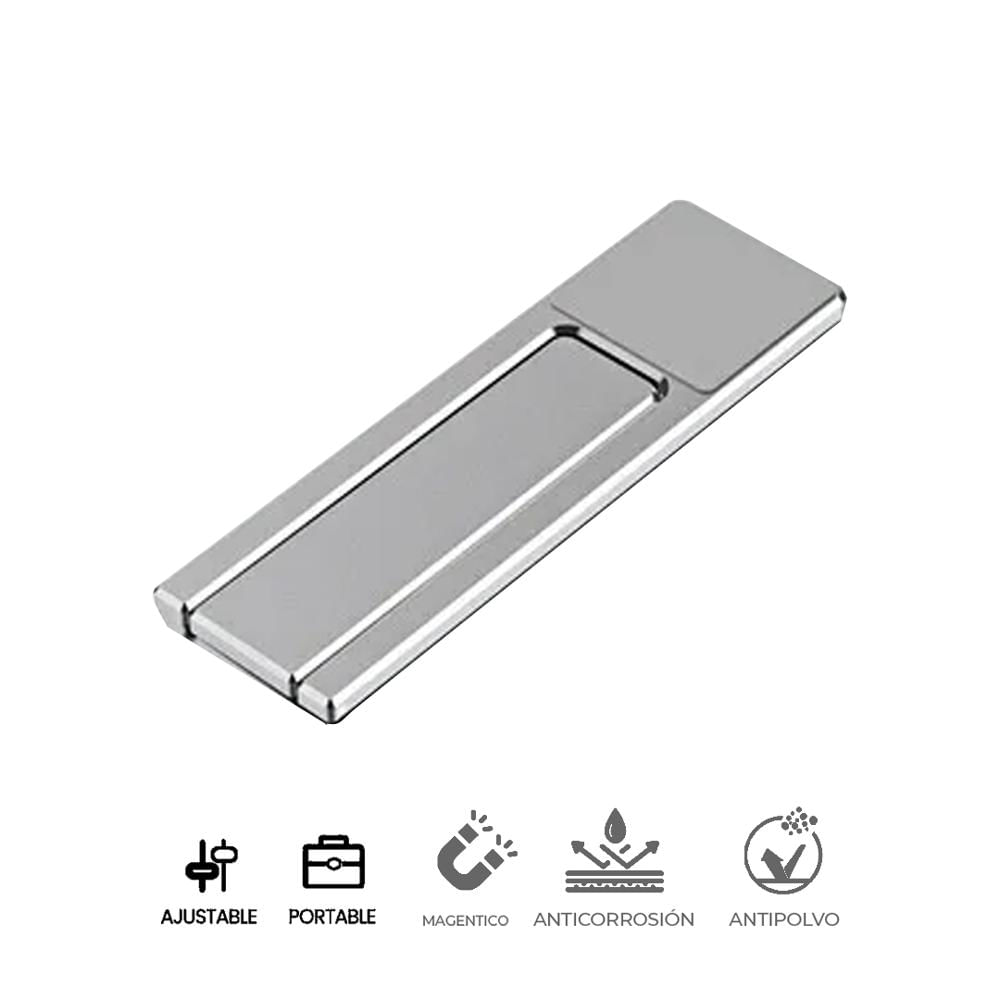 Soporte Magnético Celular para Laptop Corporativos HS608 Aluminio Ajustable Silver