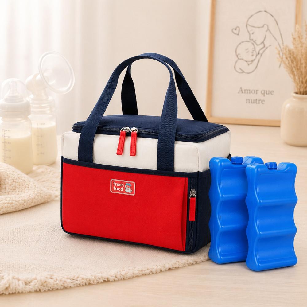 Cooler Bag o Lonchera Termica con 2 Bloques Refrigerantes