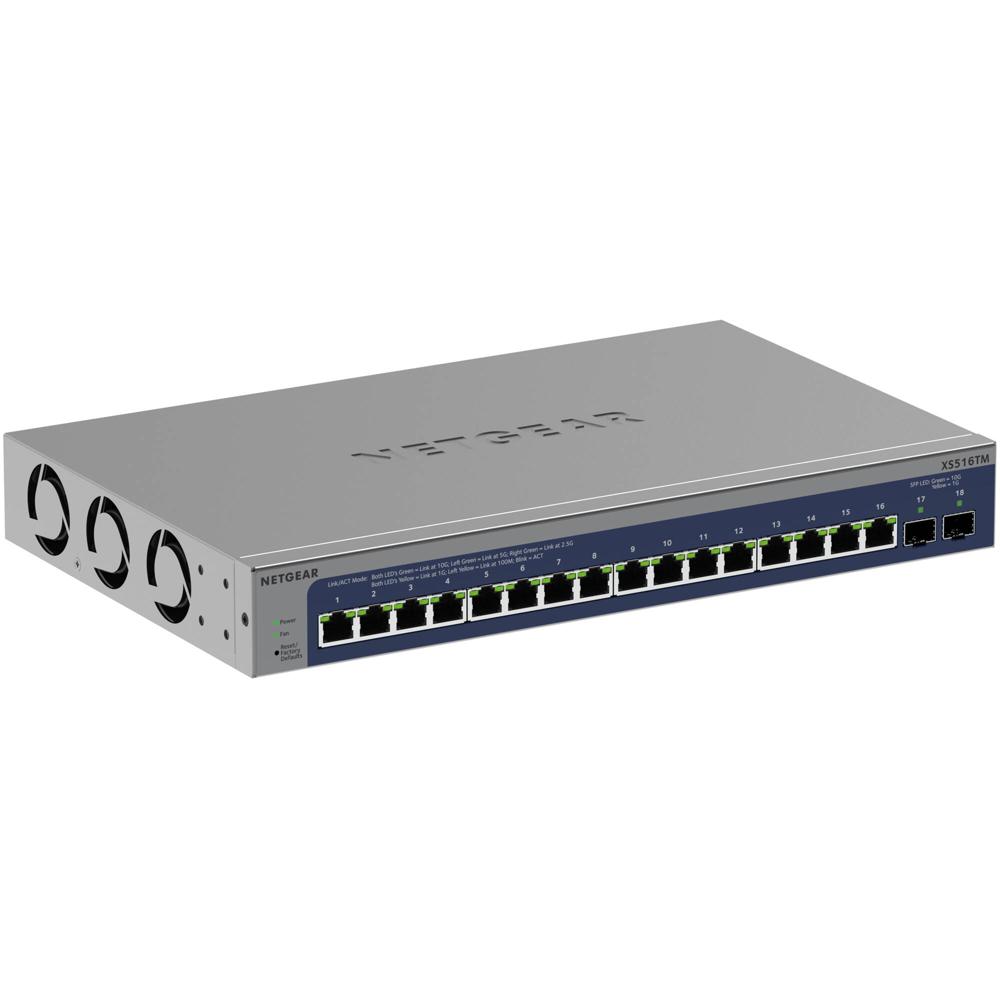 NETGEAR Switch Gestionado XS516TM 16 Puertos 10G con 2 Puertos SFP+, Capacidad de Conmutac