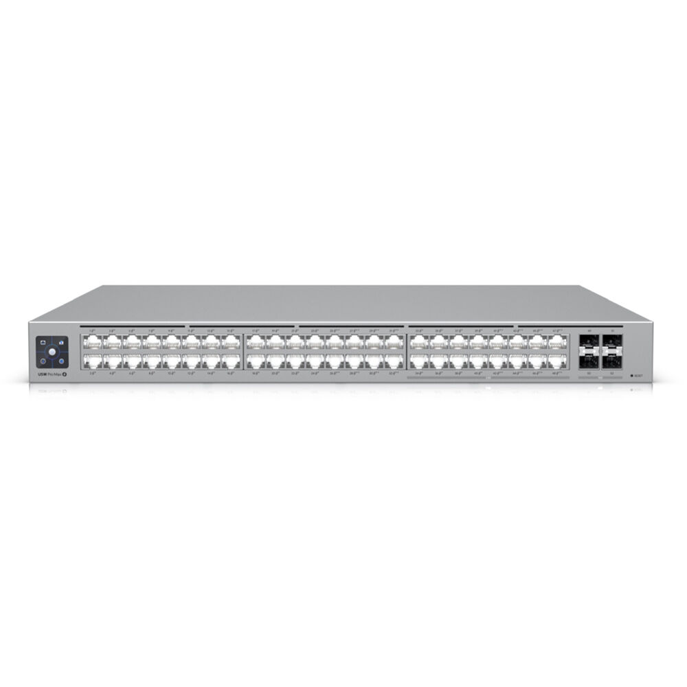 Ubiquiti Pro Max 48 PoE Switch 48 Puertos 2.5G/1G, 224 Gb/s, 720W, Pantalla Táctil de 1.3