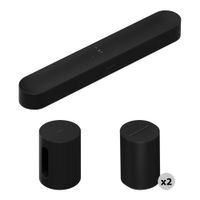 Sonos Set Inmersivo con Beam (Negro) - Barra de Sonido, Subwoofer Inalámbrico y Altavoces