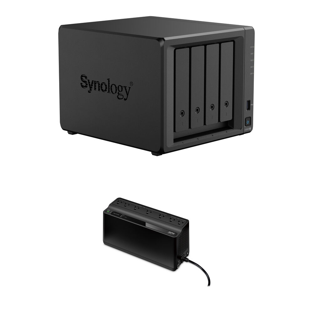 Synology DS925+ NAS 4-Bay con APC BE600M1 Back-UPS, 2.2 GHz Quad-Core, 4GB RAM, 2.5 Gigabi