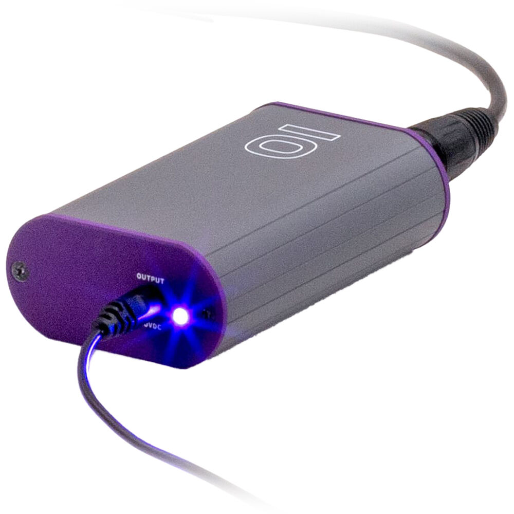 iodyne Pro Data Power Converter 100W XLR 4-Pin y USB-C, Color Gris/Púrpura