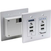 MuxLab Transceptor HDMI sobre IP PoE 4K30 Wall-Plate 330' - HDMI, USB-A, RS-232, PoE