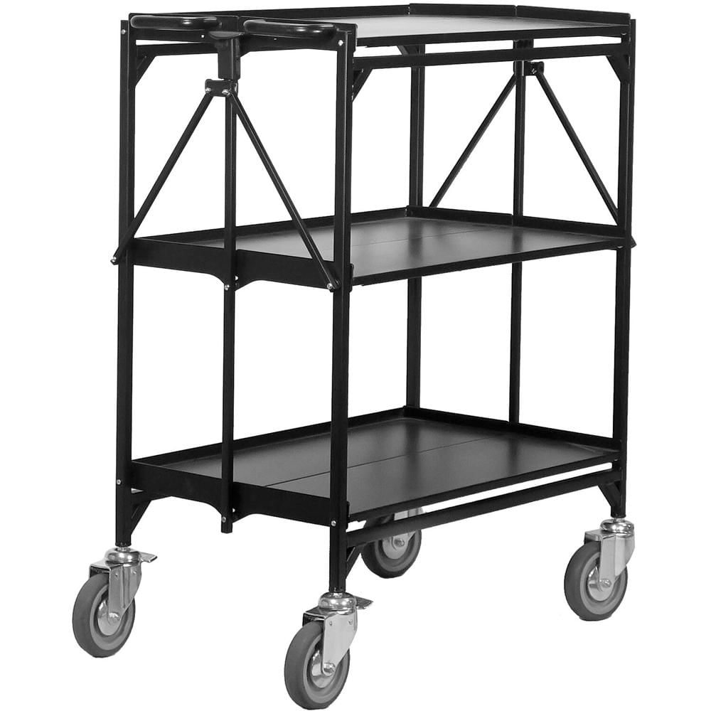 Master Grade Carro Utilitario Plegable de 3 Estantes - Soporta hasta 500 lb, Resistente a
