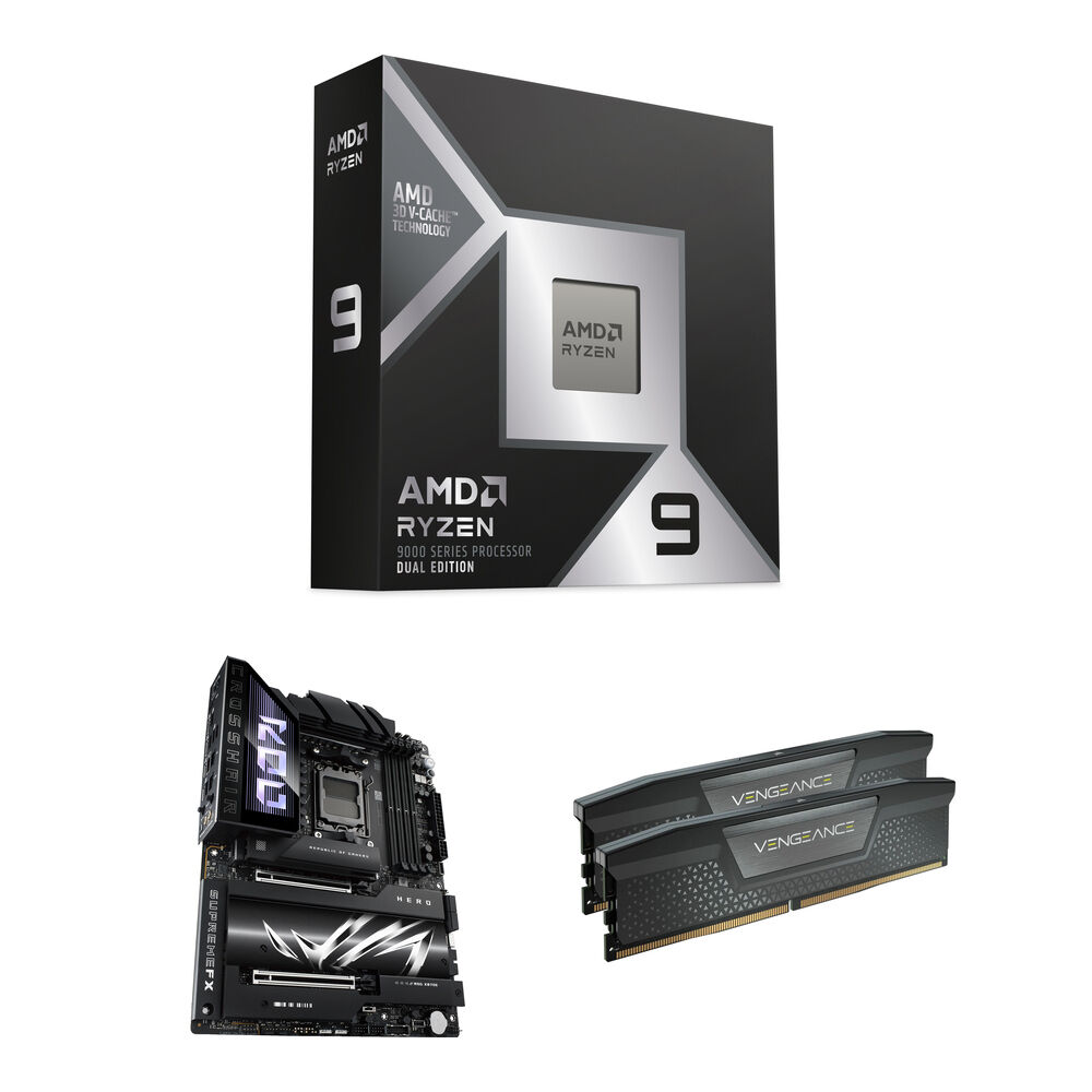 AMD Ryzen 9 9950X3D2 + ASUS ROG Crosshair X870-E Hero + Corsair 32GB VENGEANCE DDR5-6000,