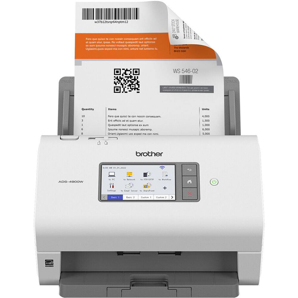 Brother ADS-4900W Escáner de Documentos Inalámbrico de Alta Velocidad con ADF de 100 Pá