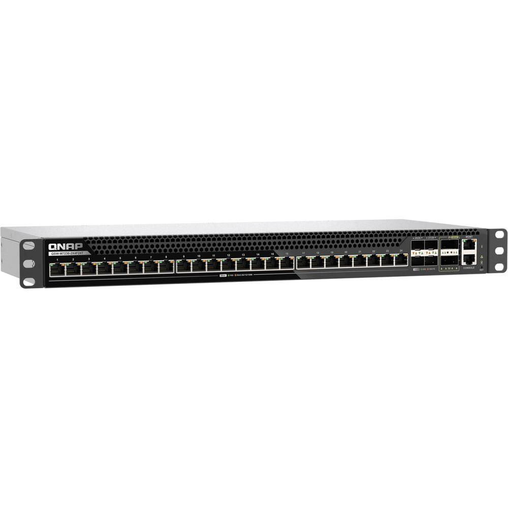 QNAP Switch Gestionado QSW-M7230-2X4F24T 30 Puertos 10G/25G/100G con 2 QSFP28, 4 SFP28 y 2