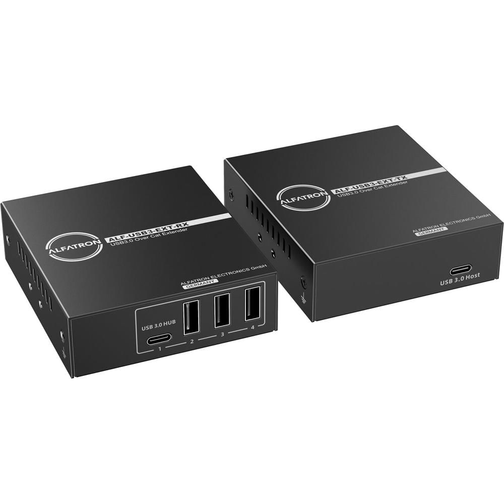 Alfatron Extensor USB 3.0 Over Cat6/6A/7 - Transmisor y Receptor, Soporta 262' de Distanci
