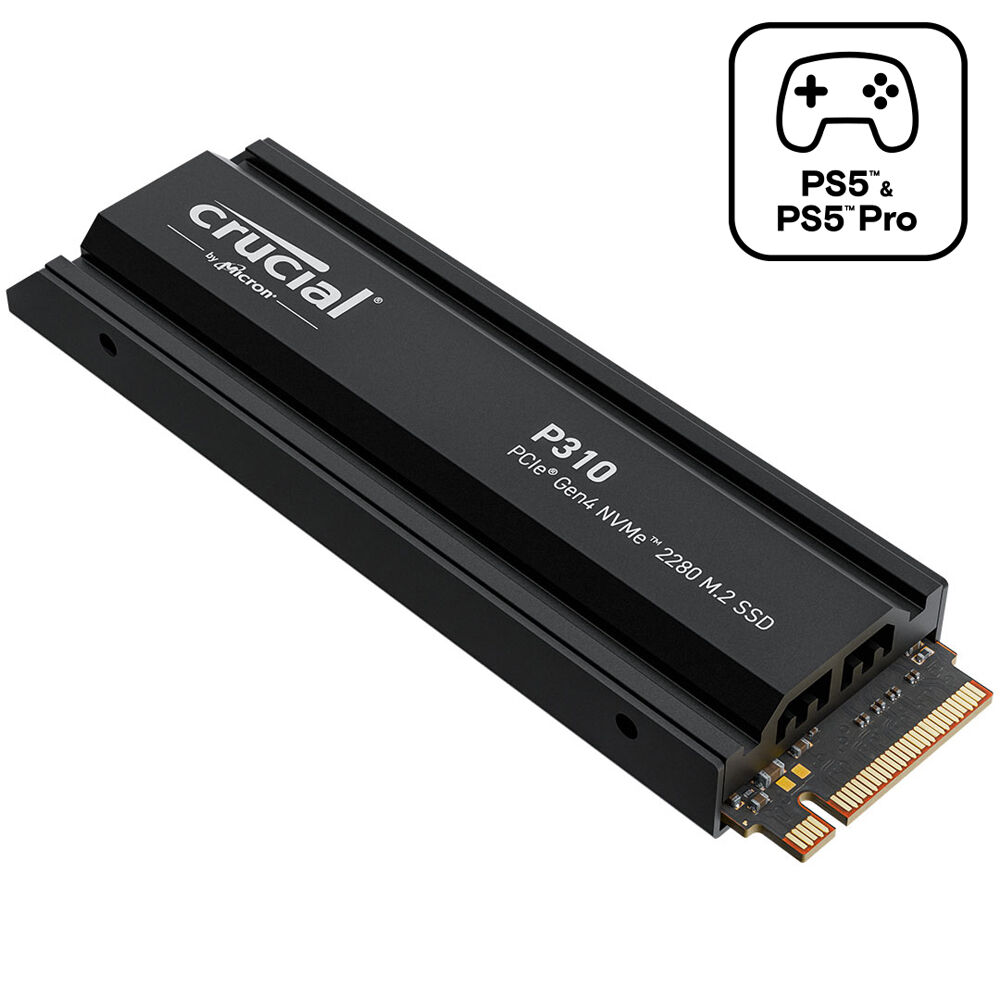 Crucial SSD Interno M.2 2280 P310 4TB NVMe PCIe 4.0 con Heatsink - Hasta 7100 MB/s Lectura