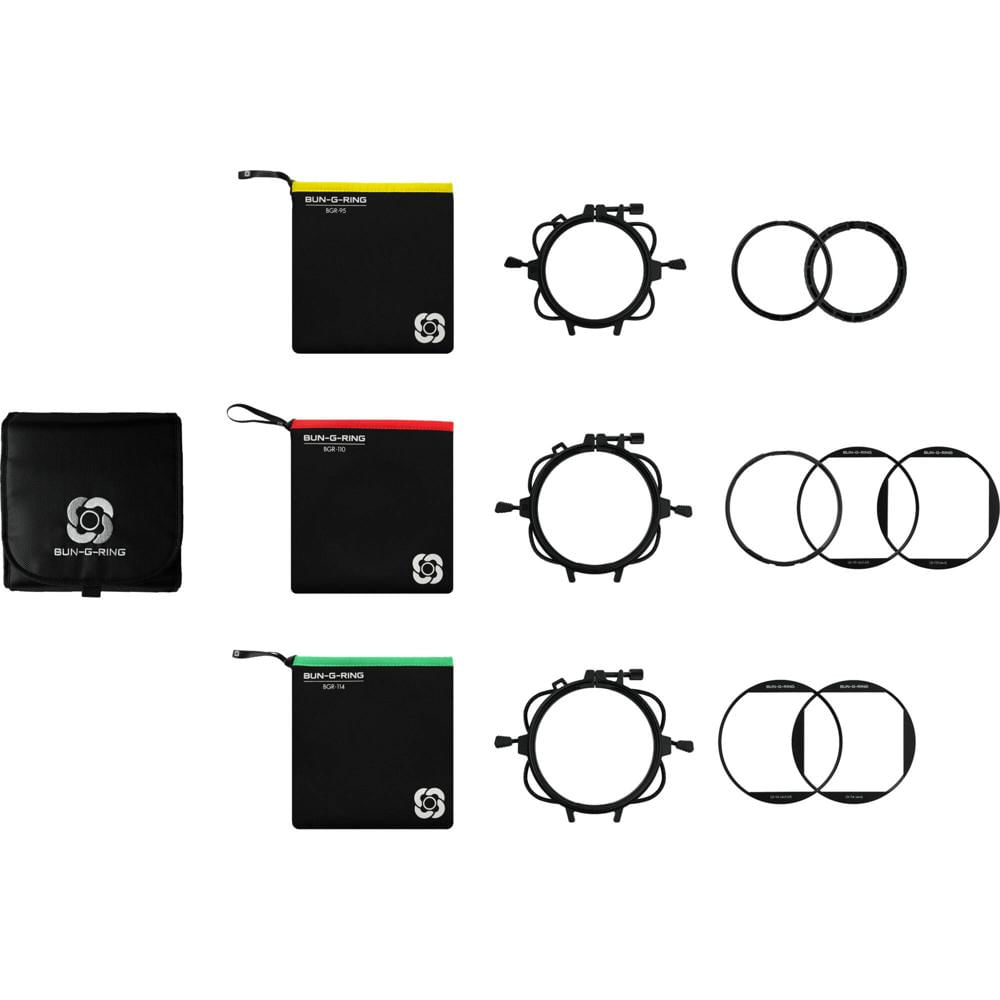 SECOND REEF Kit Bun-G-Ring Estándar Triple 95, 110 y 114mm para Filtros de hasta 6.6 x 6.
