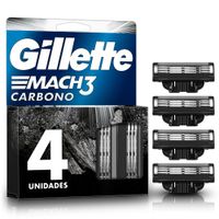 Repuestos para Máquina de Afeitar Recargable GILLETTE Mach3 Carbono Caja 4un