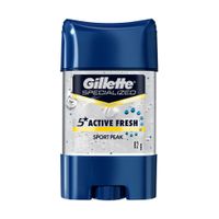 Antitranspirante para Hombre en Gel Invisible GILLETTE Specialized Active Fresh Sport Peak Frasco 82g
