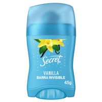 Antitranspirante para Mujer en Barra Invisible SECRET Vanilla Frasco 45g