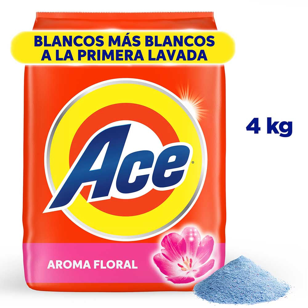 Detergente en Polvo ACE con Toque de DOWNY Limpieza Completa con Micro Limpiadores y Mejor Disolución Bolsa 4Kg