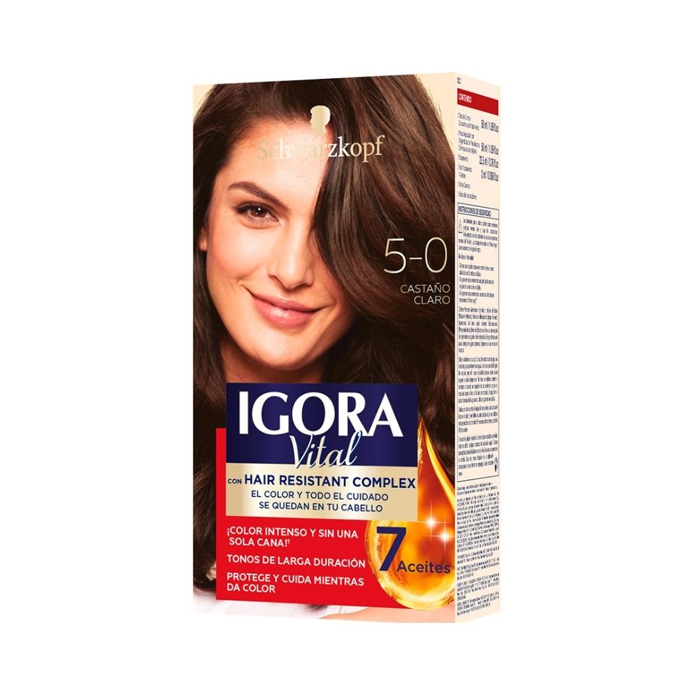 Tinte IGORA VITAL 5-0 Castaño Claro Caja 1un