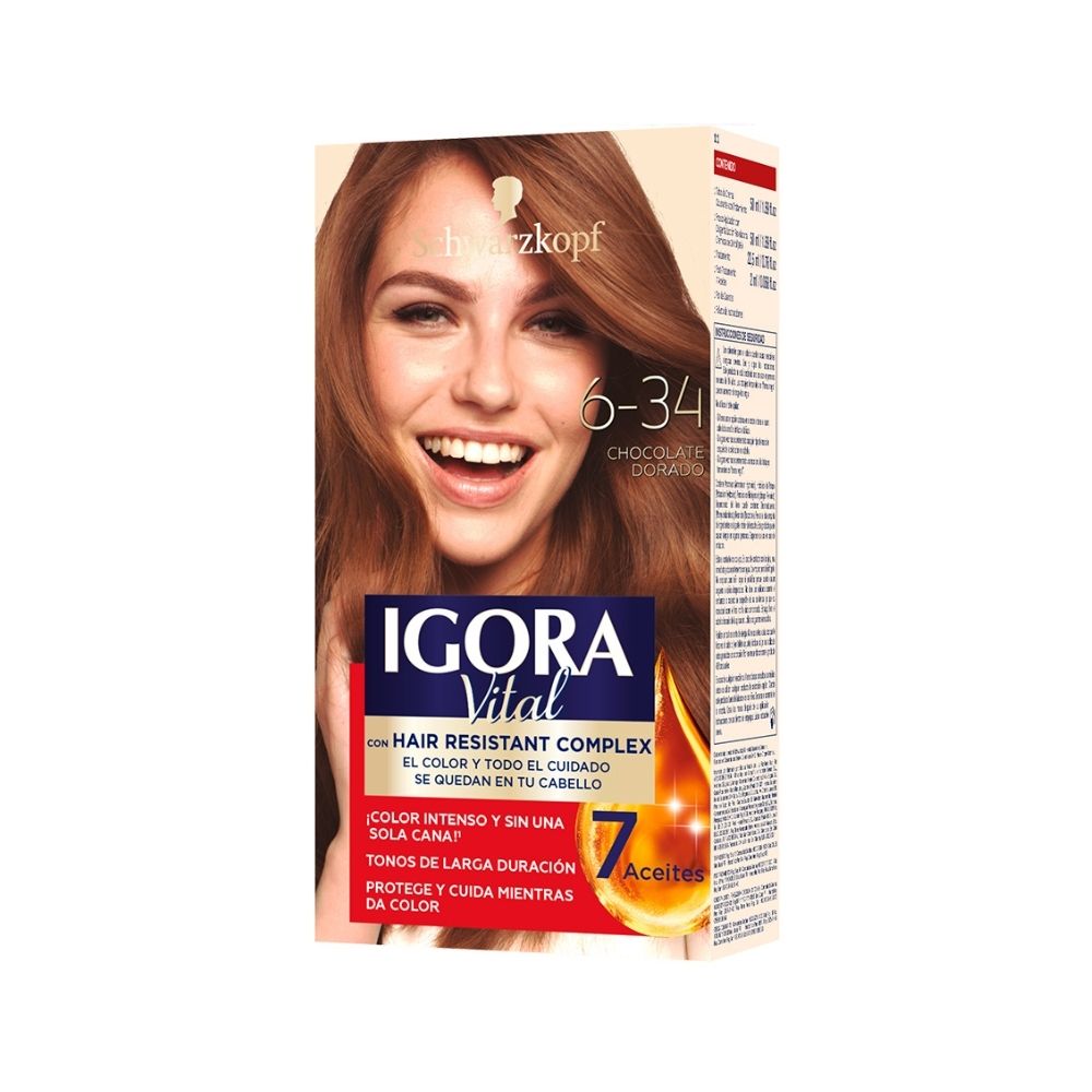 Tinte IGORA VITAL 6-34 Chocolate Dorado Caja 1un
