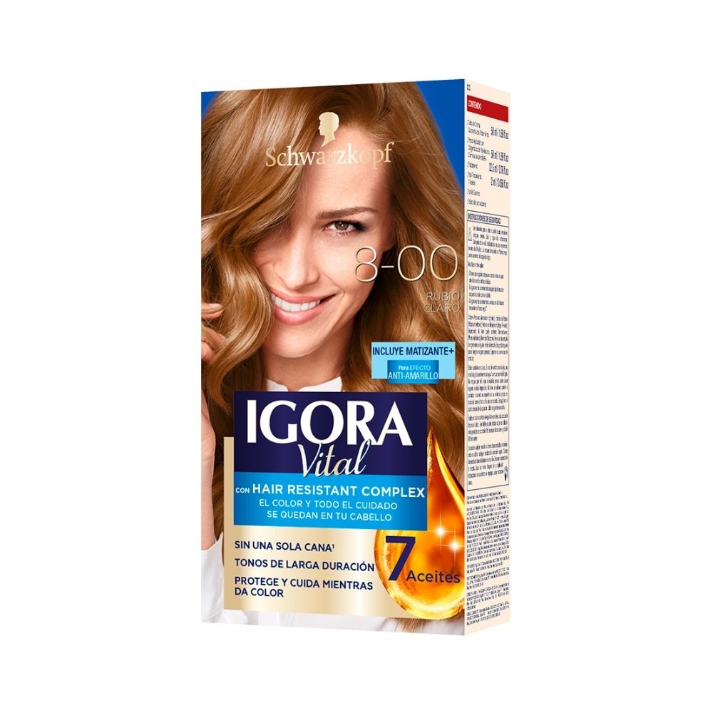Tinte IGORA VITAL 8-00 Rubio Claro Caja 1un
