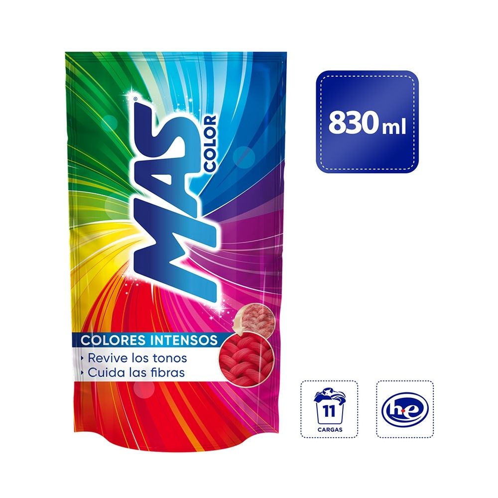 Detergente Líquido MAS Color Doypack 830ml