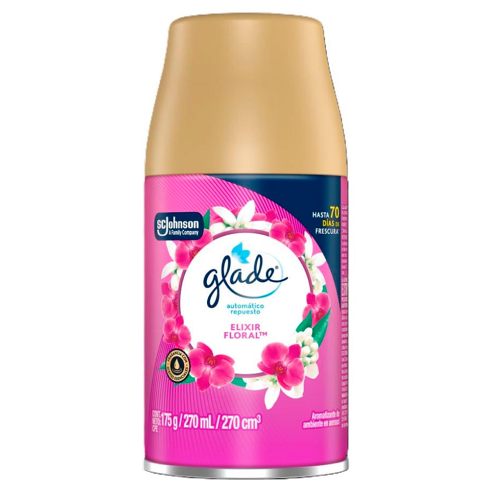 Aromatizante Automático GLADE Elixir Floral Repuesto Frasco 175g
