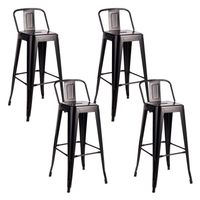 Set x 4 Sillas de Bar Tolix Con Respaldo Negro