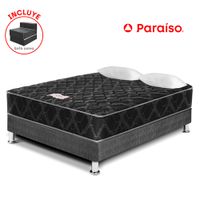 Cama Box Tarima PARAISO Consul Black 2 Plazas + Sofá Cama + 2 Almohadas + Protector