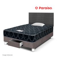 Dormitorio PARAISO Consul Black con Cajones 1.5 Plazas + Almohadas + Protector
