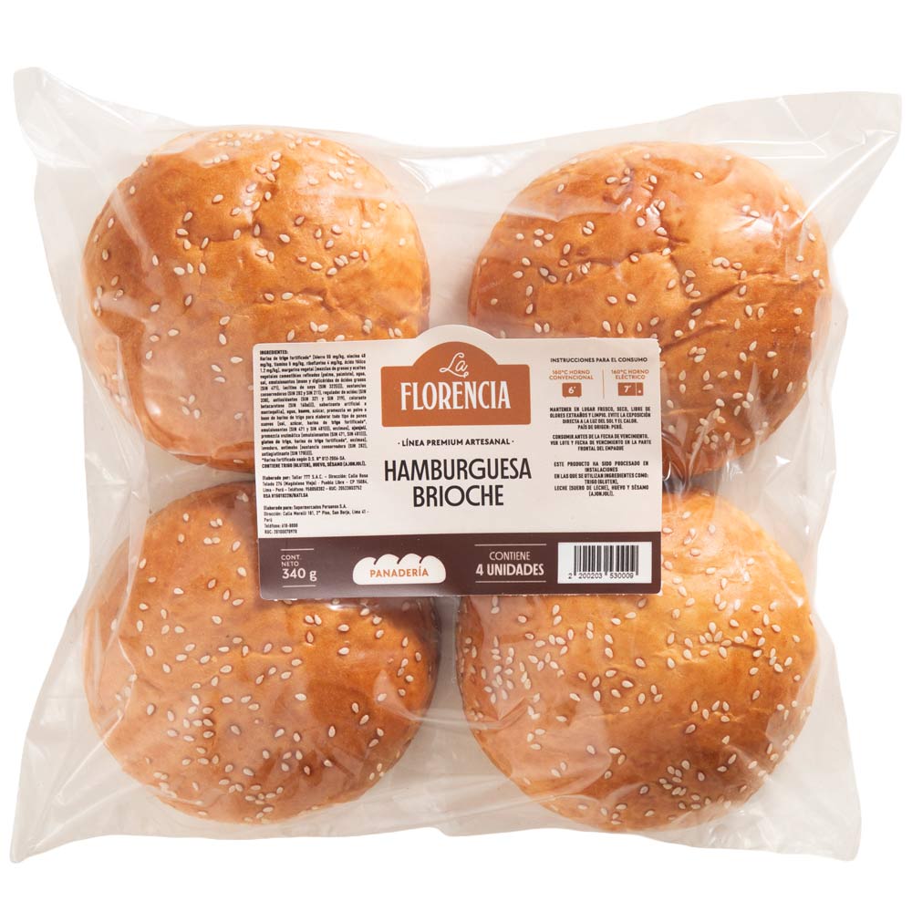 Pan Hamburguesa Brioche LA FLORENCIA Bolsa 4un