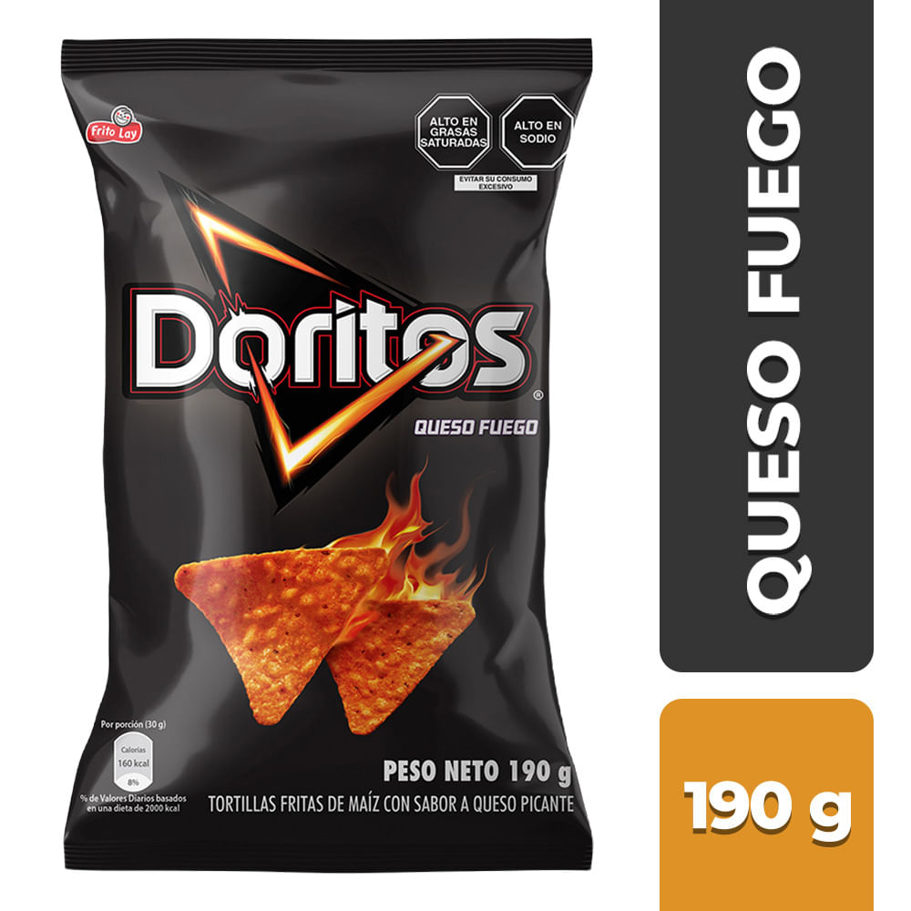 Tortilla Chips DORITOS Queso Fuego Bolsa 190g
