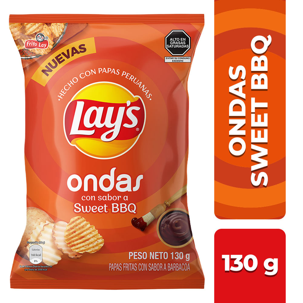 Papas Fritas LAY'S Ondas Sweet BBQ Bolsa 130g