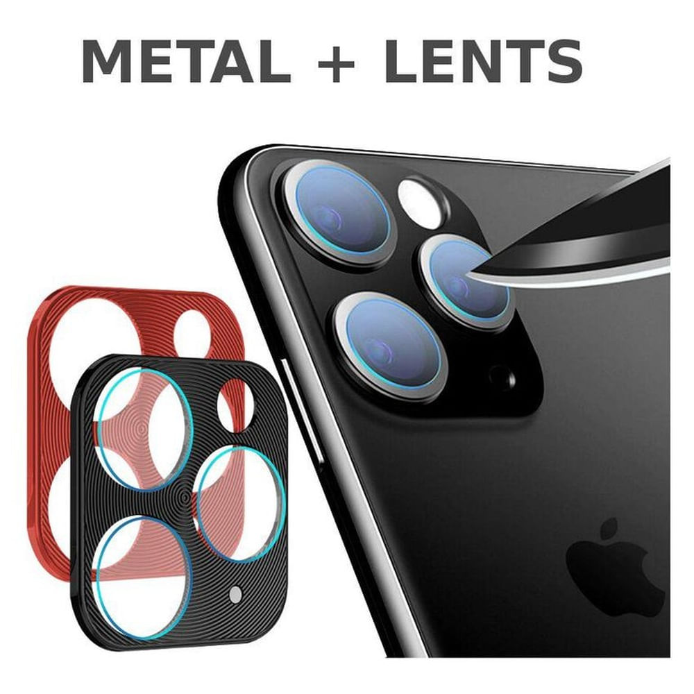 Protector de lente aluminio + luna de cámara iphone 11, 11 pro pro max