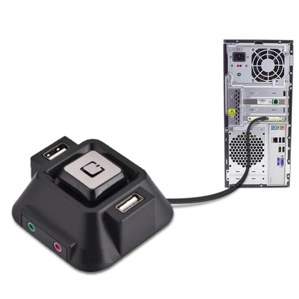 Boton Extensor Encendido Usb PC Puerto audio + Bracker