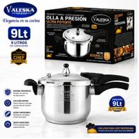 Olla a presión Valeska de acero inoxidable 9 litros