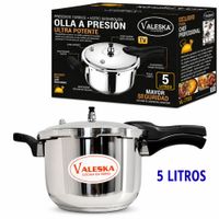 Olla a presión Valeska de acero inoxidable 5 litros