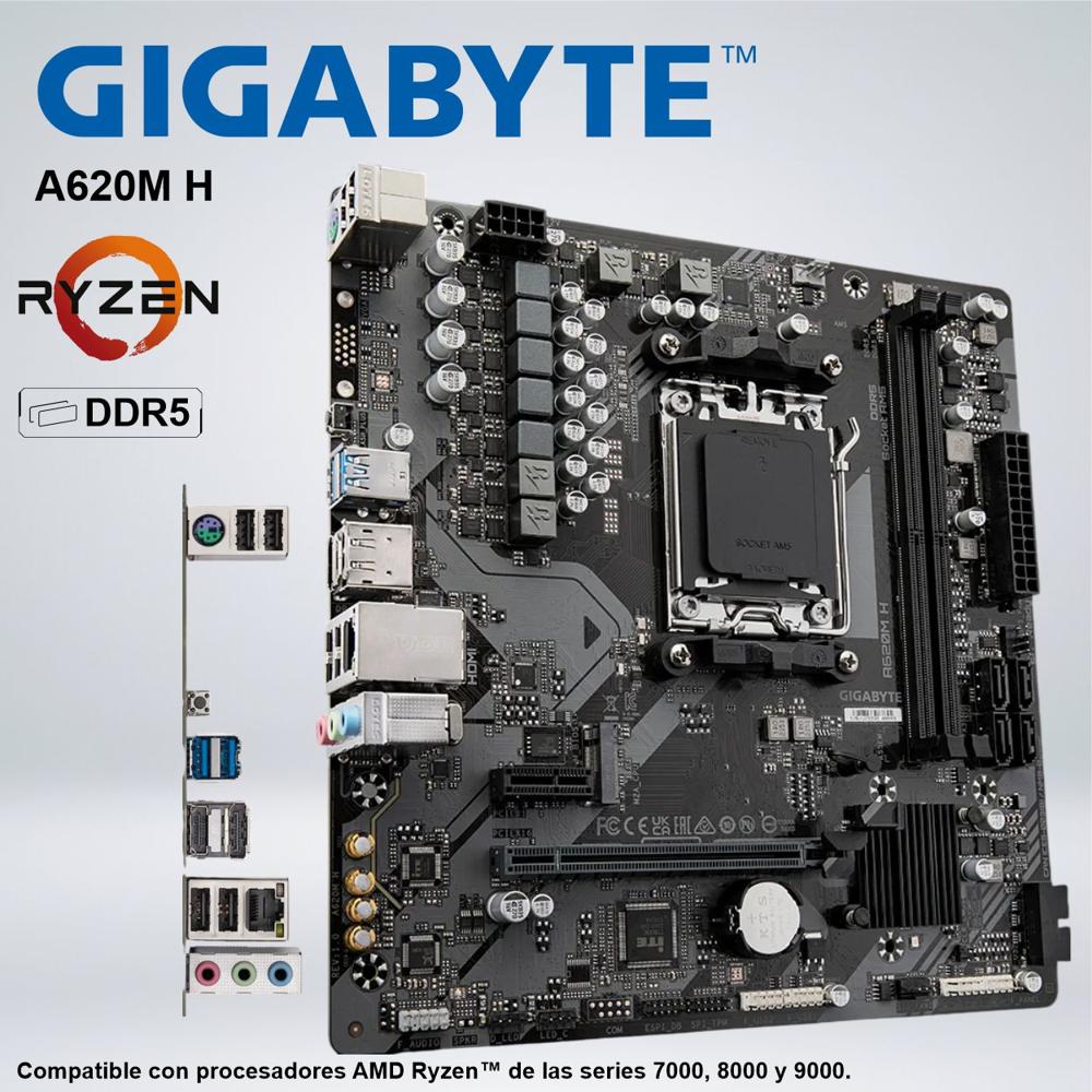PLACA GIGABYTE A620M H AMD Ryzen DDR5