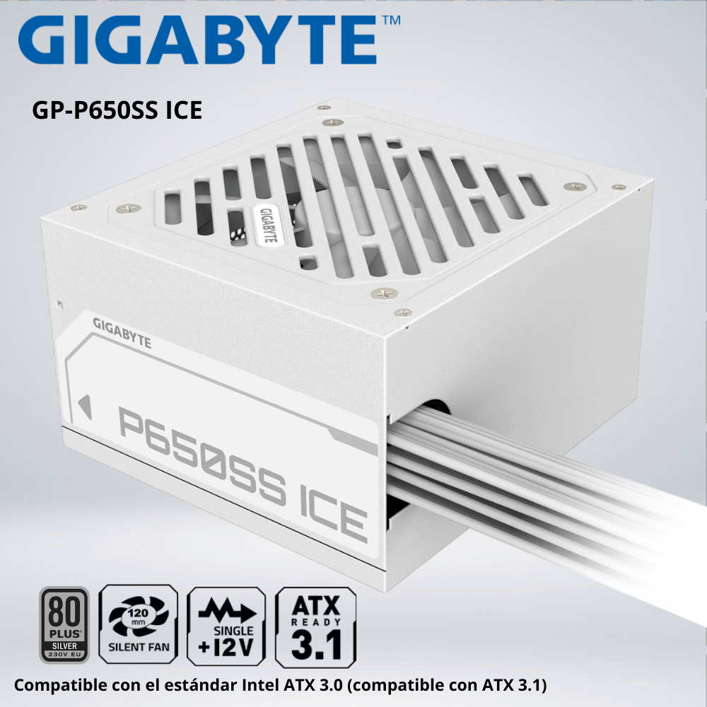 FUENTE DE ALIMENTACIÓN GIGABYTE GP-P650SS ICE 80 PLUS SILVER 650W