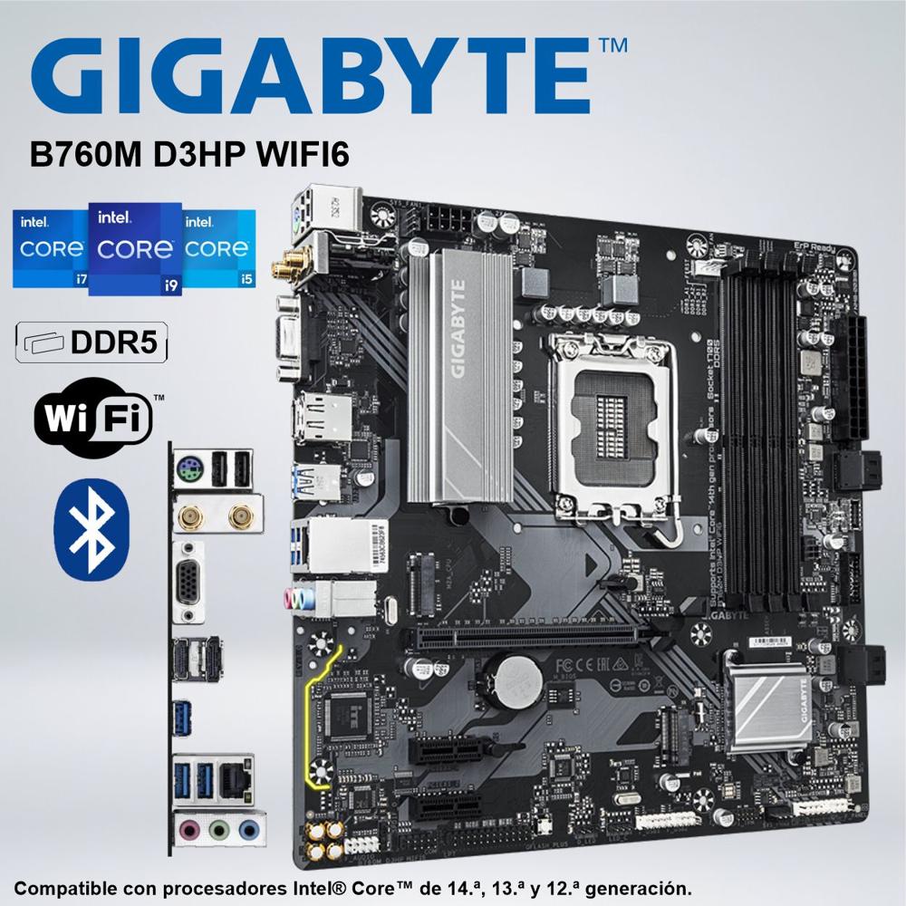 PLACA GIGABYTE B760M D3HP WIFI6 INTEL CORE DDR5