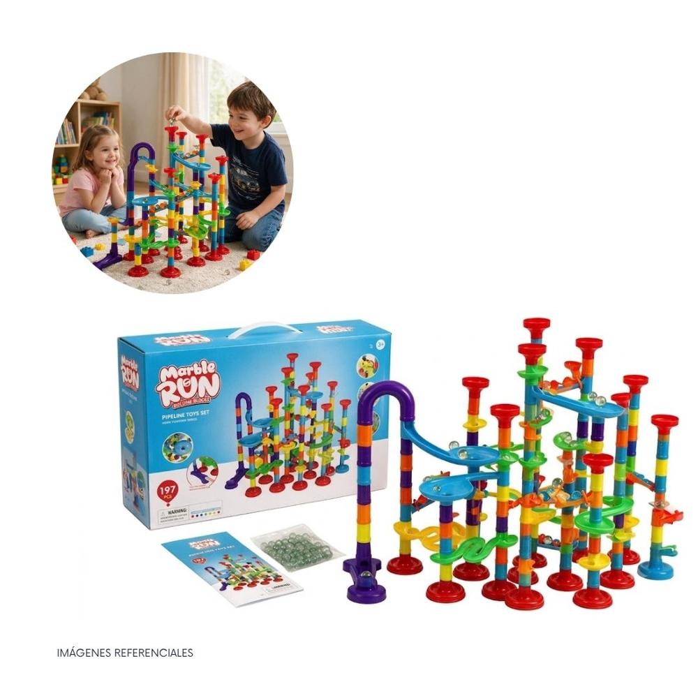 Juego de Construcción Circuito de Canicas con Pistas para Carreras