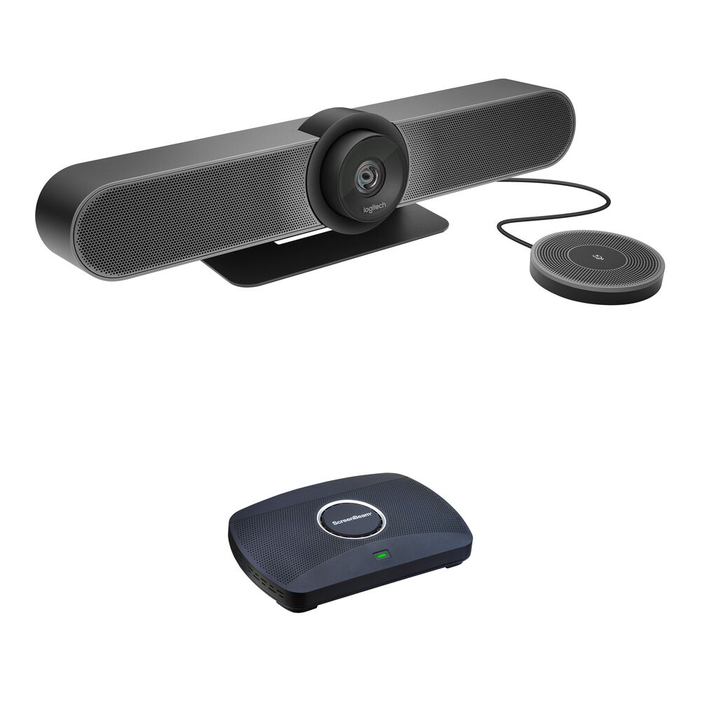 Logitech MeetUp 4K ConferenceCam Kit con Micrófono de Expansión y Receptor Inalámbrico