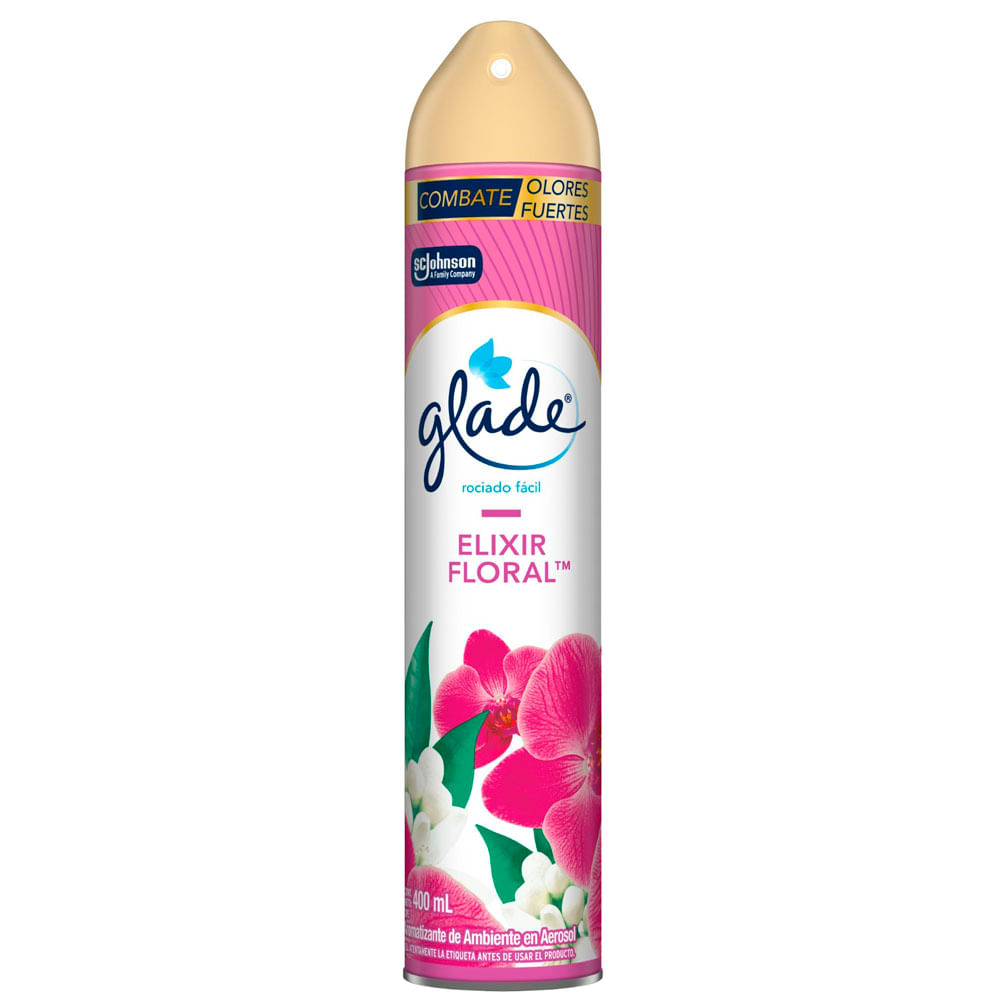 Aromatizante en Aerosol GLADE Elixir Floral Frasco 400ml